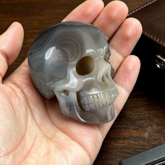 2" Volcanic Agate Crystal Skull