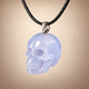 Blue Chalcedony Human Skull Pendant