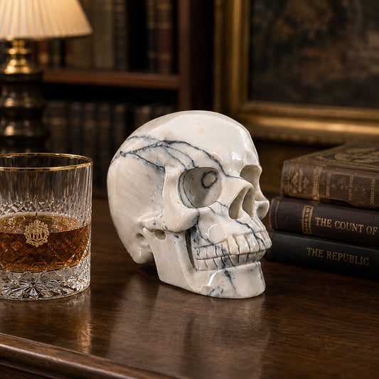 4.5" Ivory Jade Crystal Skull - Pattern B