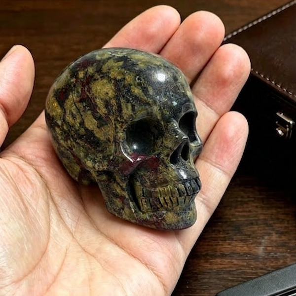 2 Inch Dragon Bloodstone Crystal Skull – Mini Gemstone Skull