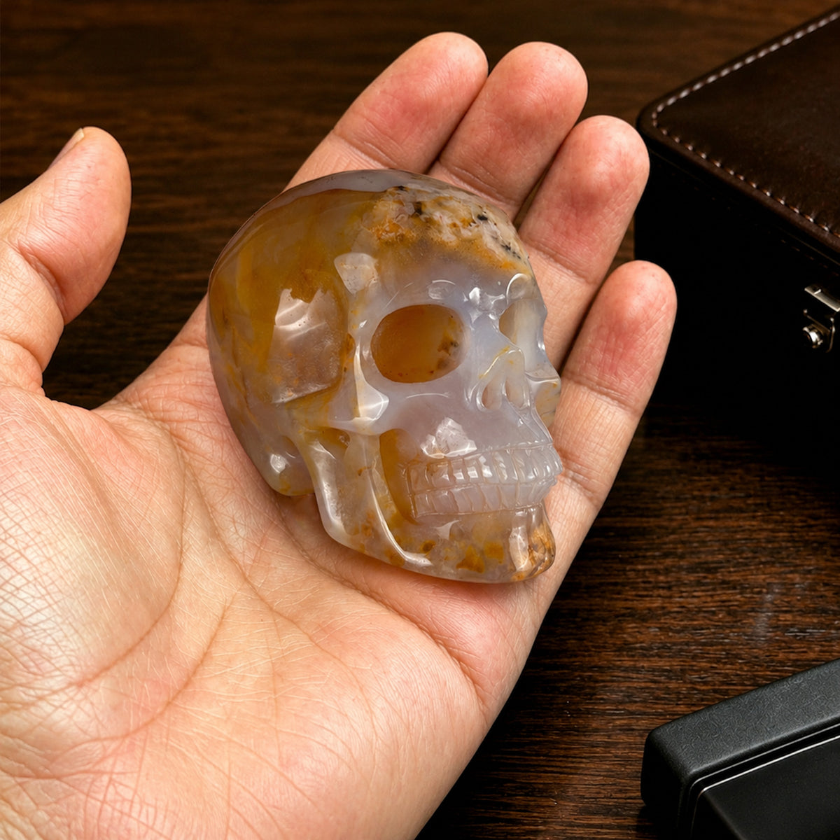 2" Yellow Chalcedony Crystal Skull - Pattern A