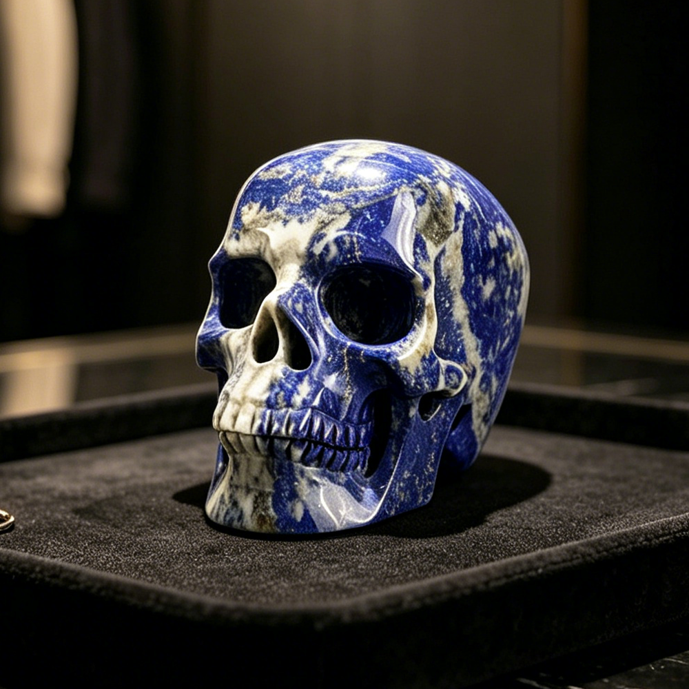 3" Lapis Lazuli Crystal Skull – Pattern F