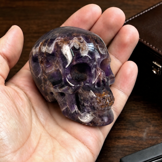 2" Dream Amethyst Crystal Skull - Pattern D