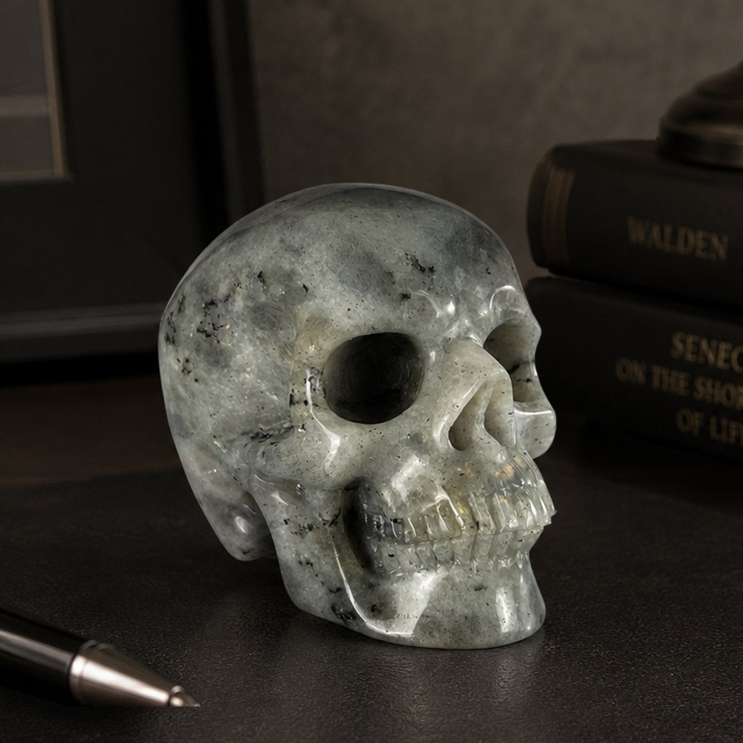 3 Inch Grey Labradorite Crystal Skull – Hand Carved Natural Stone