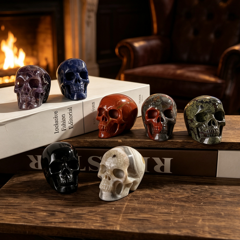 2 inch Crystal Skull Collection - Hand Carved Natural Gemstone