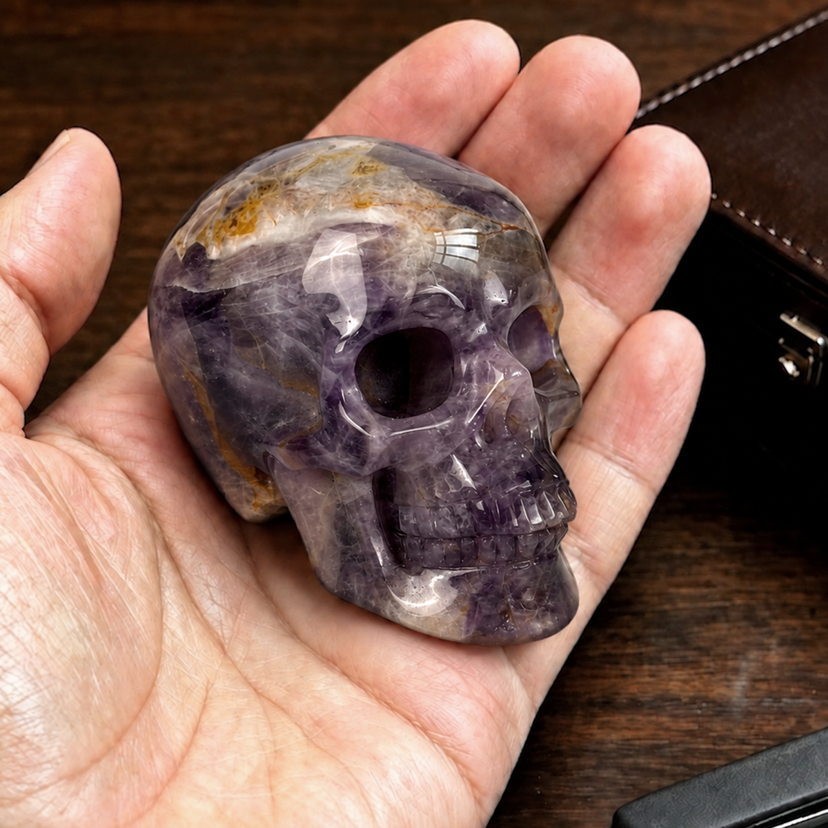 2" Dream Amethyst Crystal Skull - Pattern I