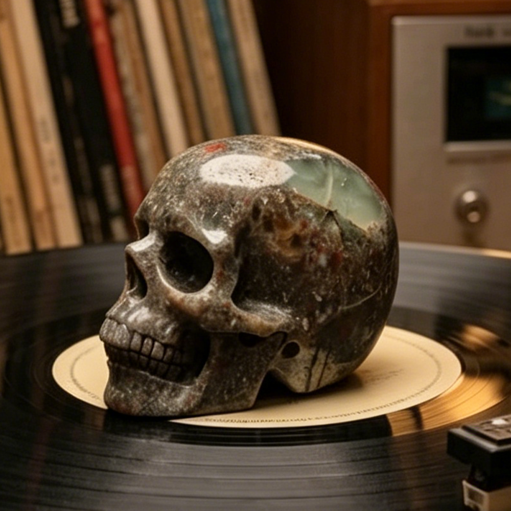 3" African Bloodstone Crystal Skull - Pattern A