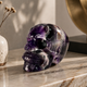 4,5 Zoll großer Amethyst-Kristallschädel – handgeschnitzter Naturedelstein