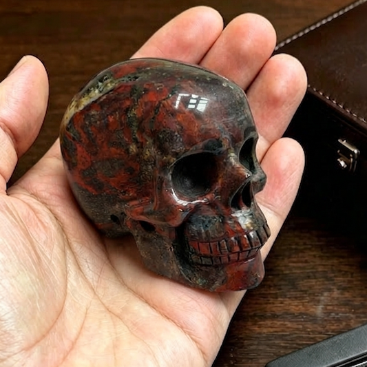 2 Inch Dragon Bloodstone Crystal Skull – Mini Gemstone Skull