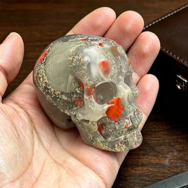 2 Inch African Bloodstone Crystal Skull – Mini Gemstone Skull