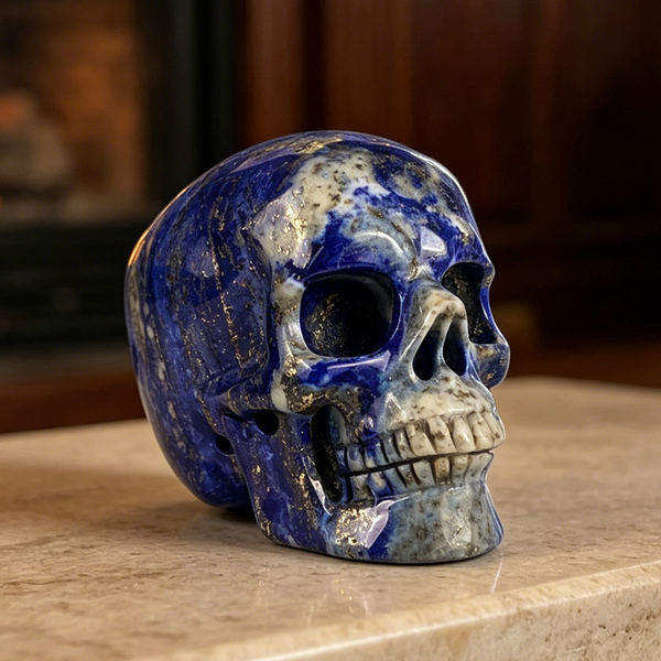 3 inch Lapis Lazuli Crystal Skull – Hand Carved Natural Stone