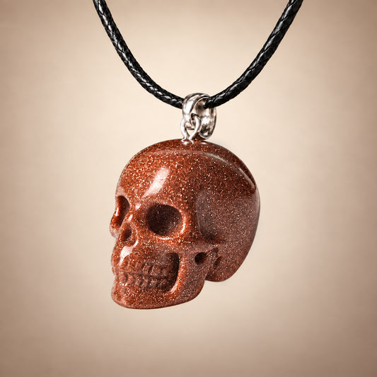 Goldsand Human Skull Pendant