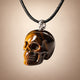 Tiger Eye Stone Human Skull Pendent