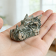 Additional view of a 2.5-inch Nine Dragon Jade dragon skull carving