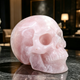 Additional view of a 4.5-inch Rose Quartz human skull carving