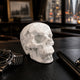 Main view of a 3-inch White human skull carving